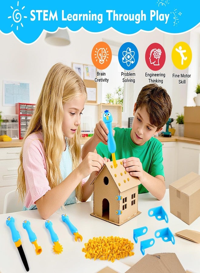Kizmore Cardboard Cutter for Kids - 122 PCS Resuable Safe Cardboard Tools for Kids | Educational Building Toys for Family Classroom Activities | Christmas Birthday Gifts for 5 6 7 8 9 Years Old Boys Girls - Image 2